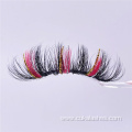 pink mink lashes with gold and silver glitter